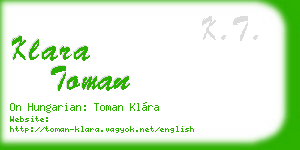 klara toman business card